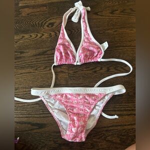 Letarte pink peace and dove bathing suit top size 6/XS bottoms size small